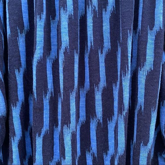 Michael Michael Kors Blouse Blue Striped Three-Quarter Sleeve Scoop Neck Small - Picture 5 of 6